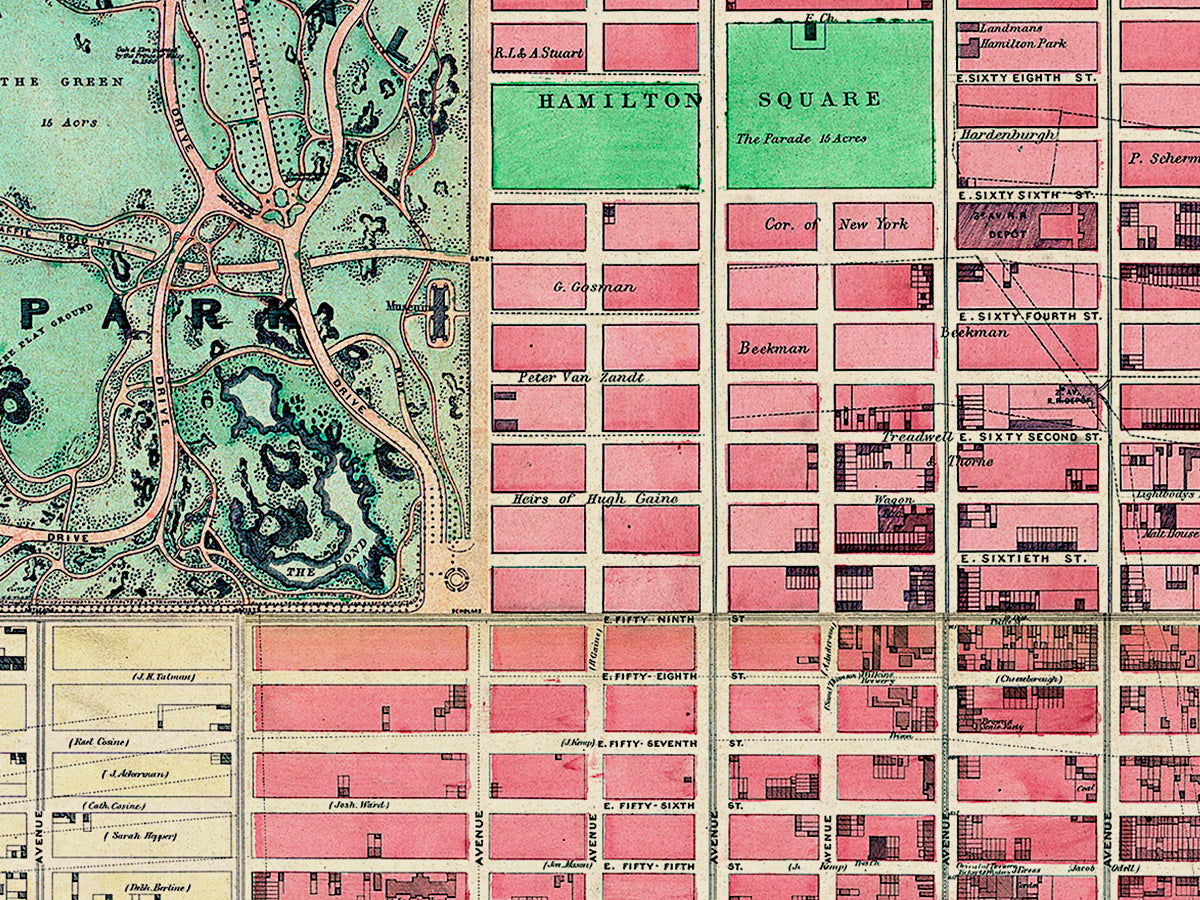 Map: New York City 1867 Dripps Composite 17x57, New York City 1867 Dripps Composite (1867)