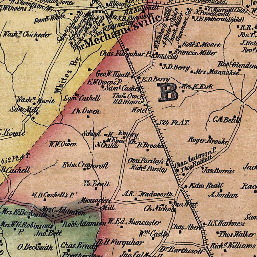 Map: Montgomery County 1865 Wall Map 24x27, Montgomery County 1865 Wall Map (1865)