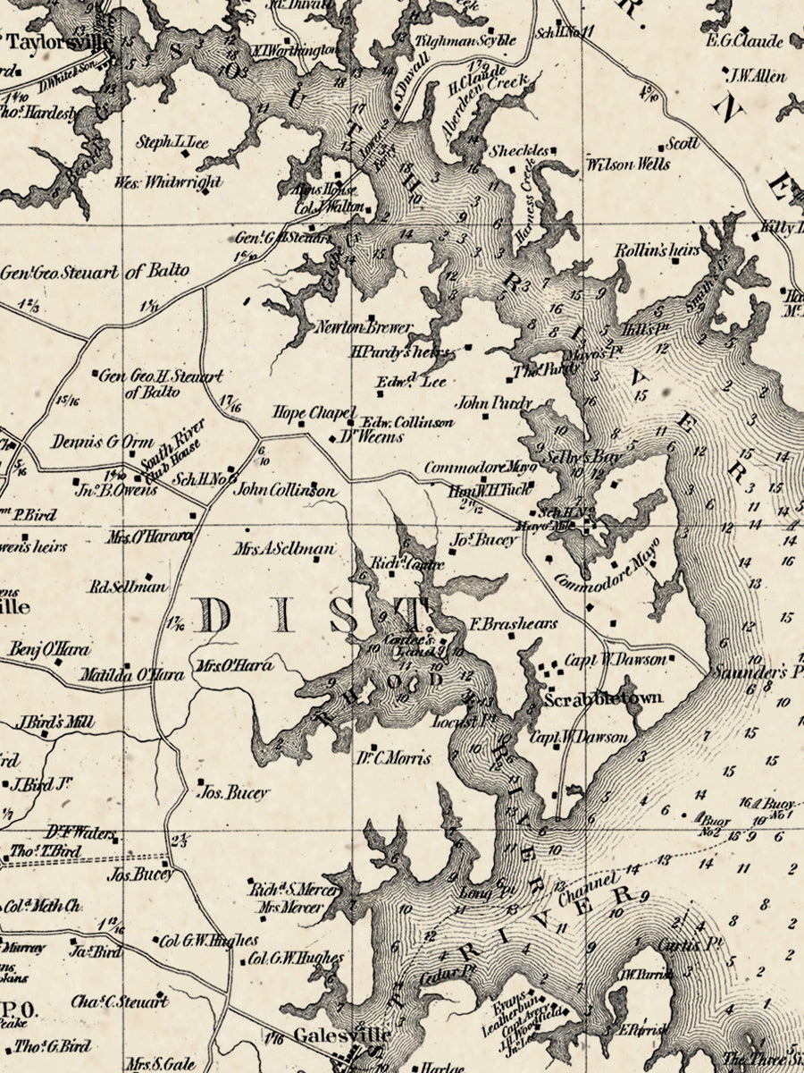 Map: Anne Arundel County 1860 Wall Map 17x24, Anne Arundel County 1860 Wall Map (1860)