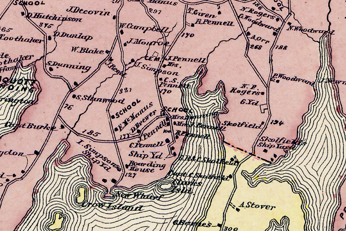 Map: Brunswick, Harpswell, Harpswell West, Sebascodiggin Island, Orrs Island, Baileys Island, Cumberland County 1871 (1871)