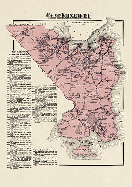 Map: Cape Elizabeth, Cumberland County 1871 (1871)