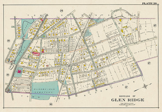 Map: Glen Ridge Borough - Plate 020, Essex County 1906 Vol 3 (1906)