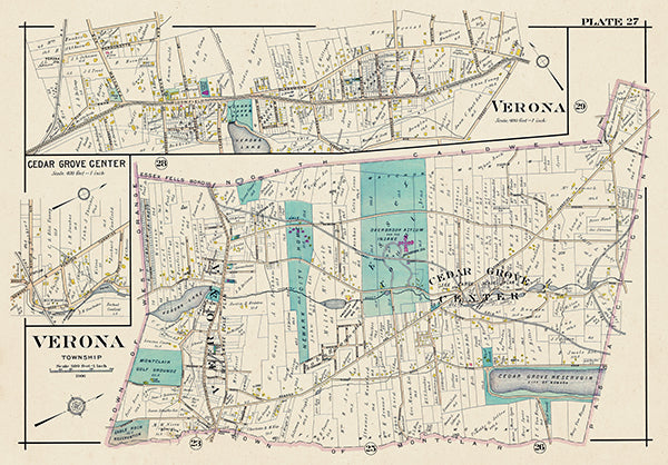 Map: Verona Township - Cedar Grove Center - Plate 027, Essex County 1906 Vol 3 (1906)