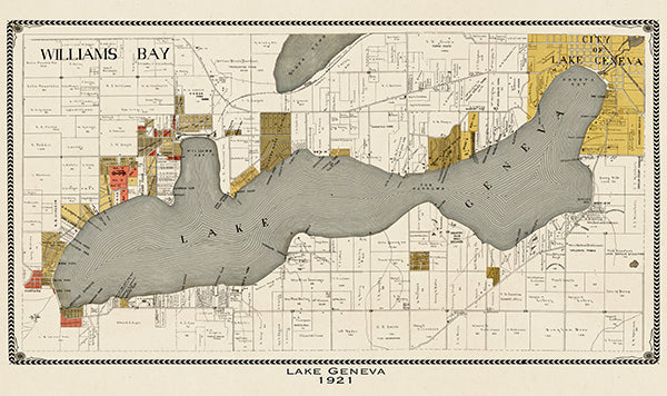 Map: Lake Geneva 1921, Walworth County 1921 (1921)