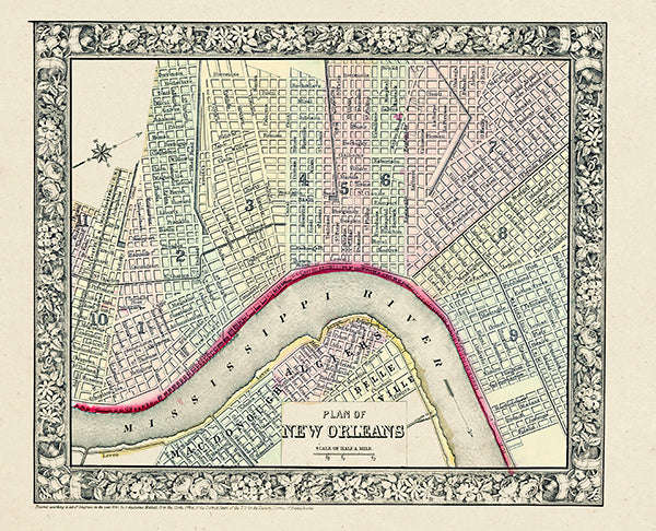Map: New Orleans from 1864 Mitchell Plate, New Orleans from 1864 Mitchell Plate (1864)