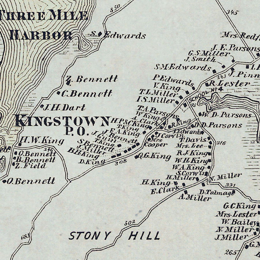 Map: East Hampton, Long Island 1873 (1873)