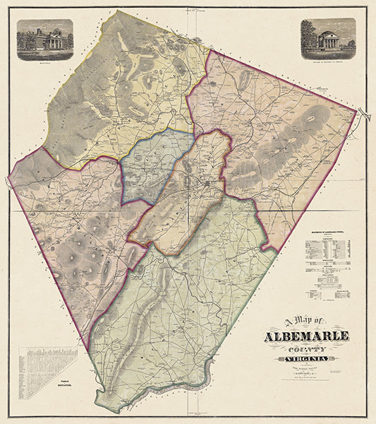 Map: Albemarle County 1875 Wall Map, Albemarle County 1875 Wall Map (1875)