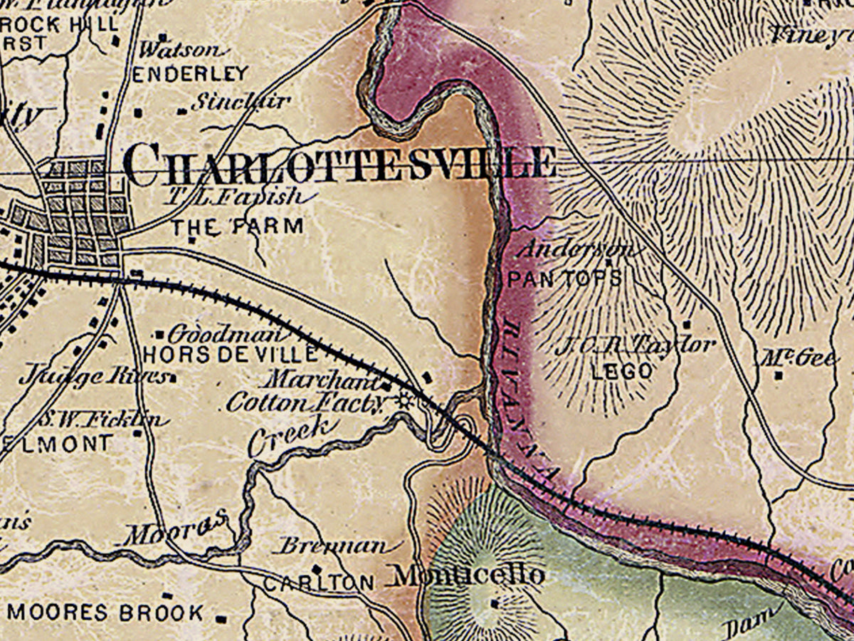 Map: Albemarle County 1875 Wall Map, Albemarle County 1875 Wall Map (1875)