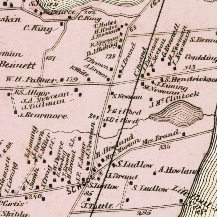 Map: Wall Township, Squan Village, New Bedford, Monmouth County 1873 (1873)