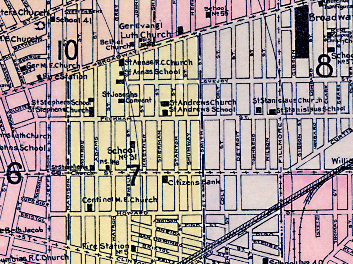 Map: Buffalo City - Ward Map, Erie County 1909 (1909)
