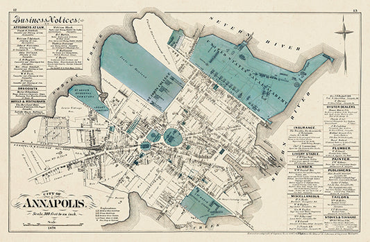 Map: Annapolis City, Baltimore and Anne Arundel County 1878 (1878)
