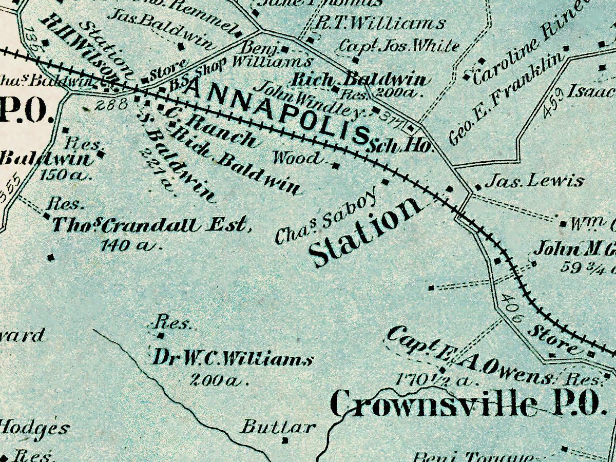 Map: Anne Arundel County - District 2, Horn Point, Annapolis, Chesapeake Bay, Chesterfield, Rutland, Baltimore and Anne Arundel County 1878 (1878)