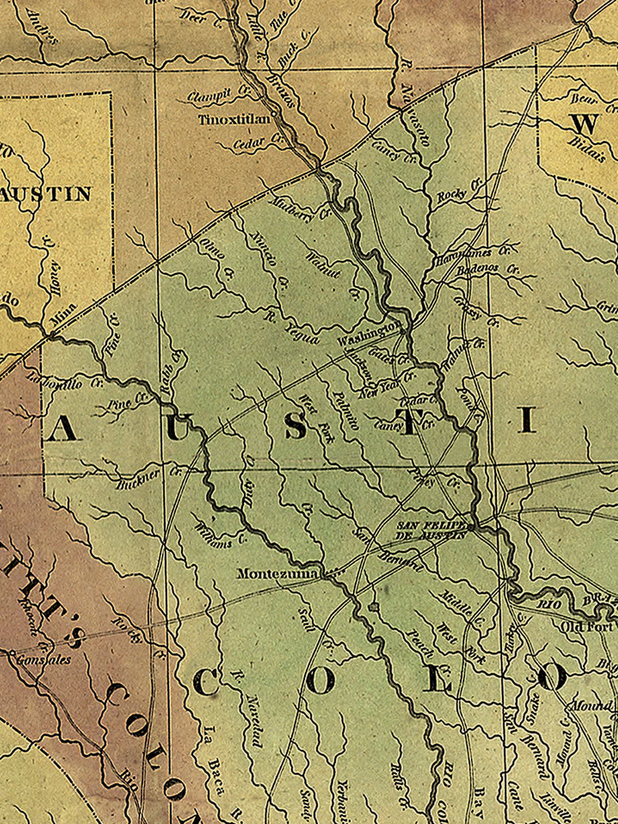 Map: Texas 1837 Pre-Statehood Map 17x20, Texas 1837 Pre-Statehood Map (1837)