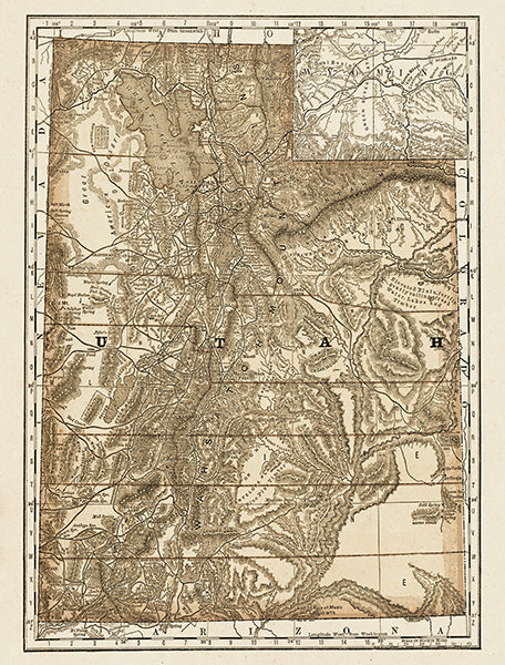 Map: Utah 1876 State Map 17x22, Utah 1876 State Map (1876)