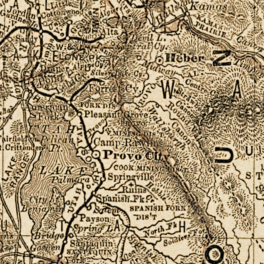 Map: Utah 1876 State Map 17x22, Utah 1876 State Map (1876)