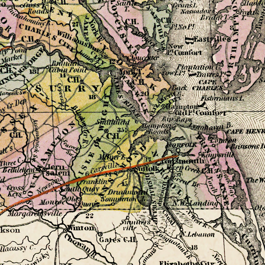 Map: State Map, Virginia 1850 State Map (1850)