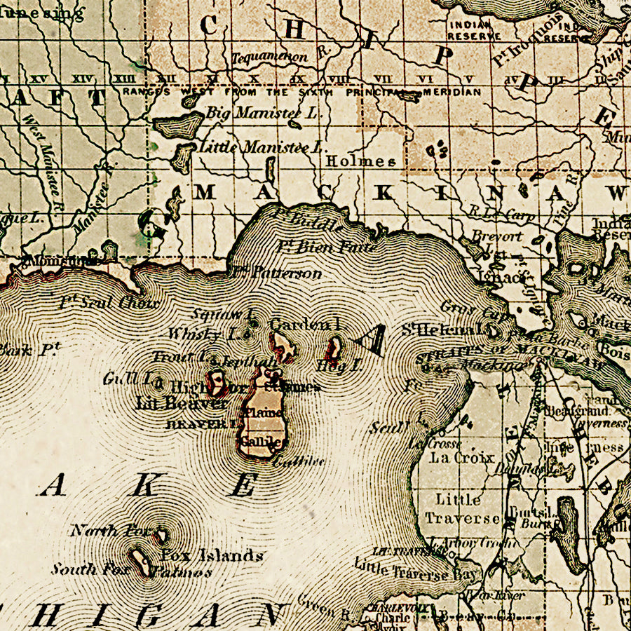 Map: Michigan State Map and Lake Superior Composite, Oakland County 1872 (1872)