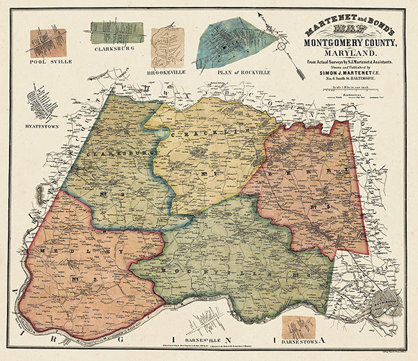 Map: Montgomery County 1865 Wall Map 24x27, Montgomery County 1865 Wall Map (1865)