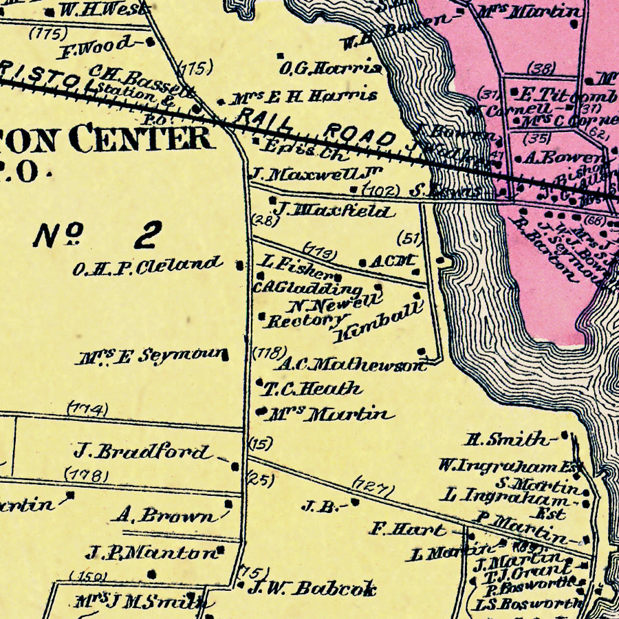 Map: Barrington, Rhode Island State Atlas 1870 (1870)