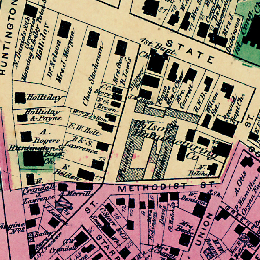 Map: New London City, New London County 1868 (1868)