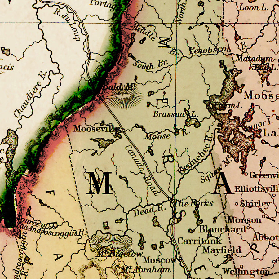 Map: Maine State County Map 1860, Maine State Map 1860 (1860)