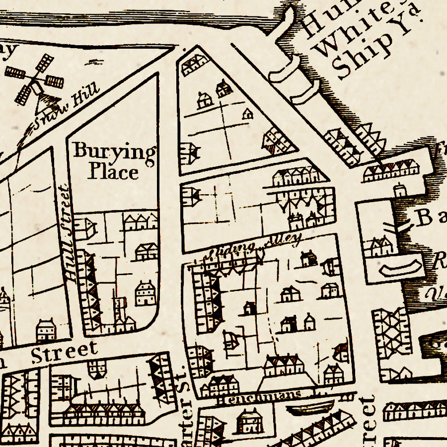 Map: Boston 1722 Captain John Bonner Survey Reprinted 1867, Boston 1722 Captain John Bonner Survey Reprinted 1867 (1722)