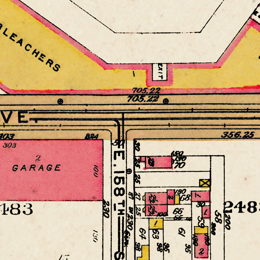 Map: Plate 020 - Section 9, Yankee Stadium, Bronx 1928 South of 172nd Street (1928)